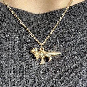 LC Lauren Conrad T-Rex Pendant Necklace- Gold